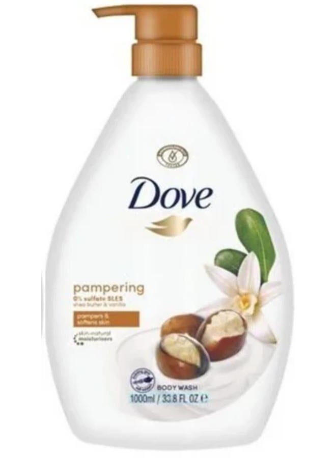 Dove Pampering Body Wash, Shea Butter & Warm Vanilla, 1000ml/1L