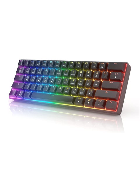 Gaming GK61 Mechanical Gaming Keyboard - 61 Keys Multi Color RGB Illuminated LED Backlit Wired Programmable Tactile (Gateron Optical Brown)