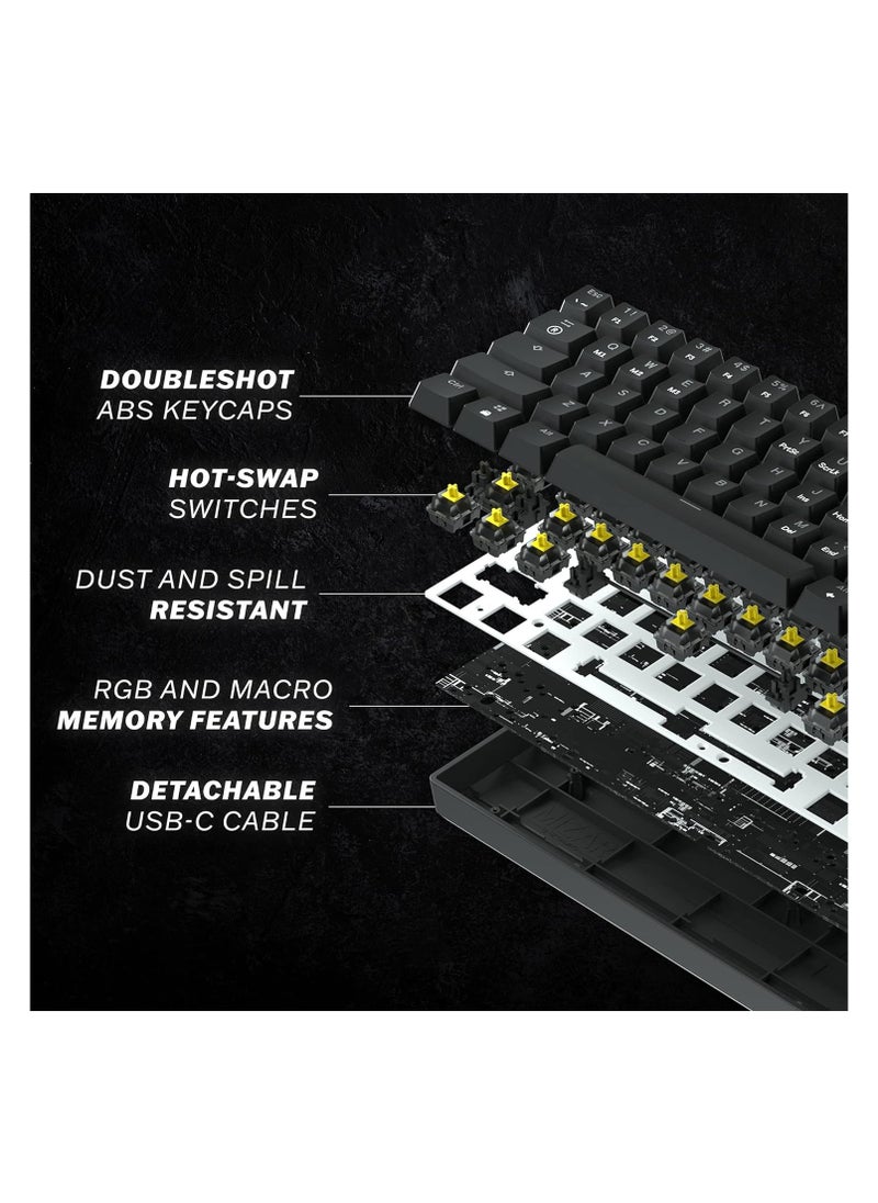 Gaming GK61 Mechanical Gaming Keyboard - 61 Keys Multi Color RGB Illuminated LED Backlit Wired Programmable Tactile (Gateron Optical Brown)