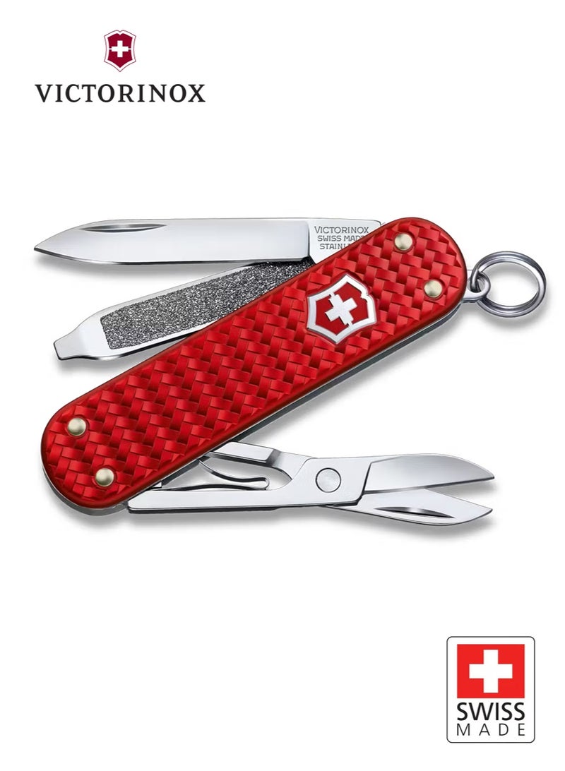 Victorinox 0.6221.401G Classic SD Precious Alox Iconic Red | Compact Swiss Pocket Knife with Multi-Functionality | Durable Alox Body, Versatile Tools for Everyday Use and Outdoor Adventures - Image 1