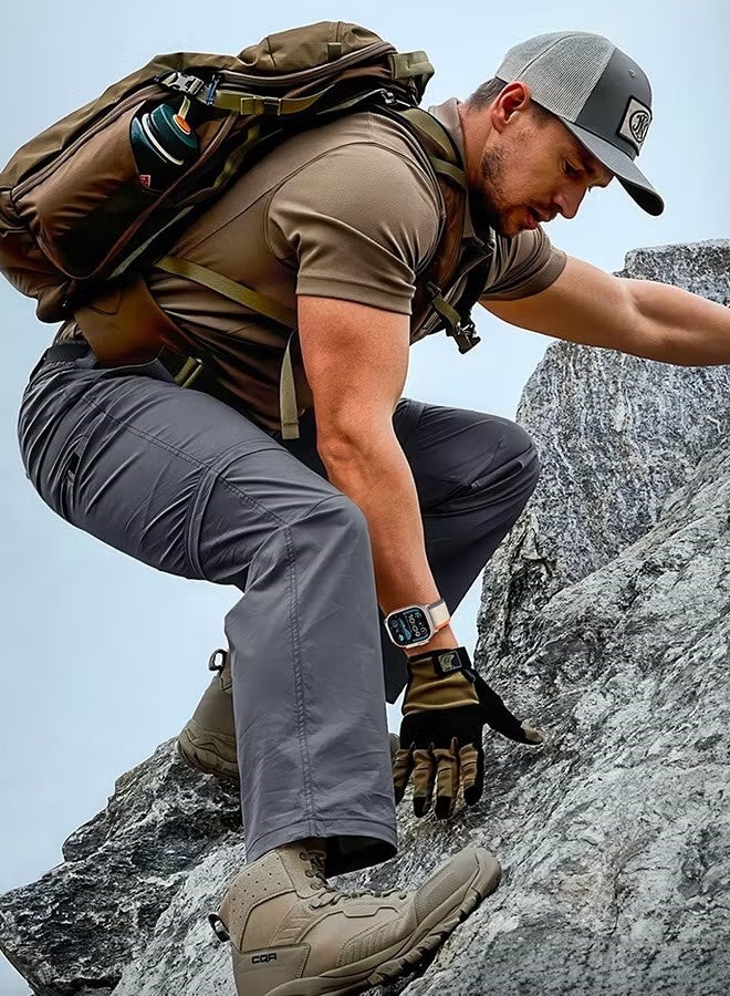 2 Pack for Apple Watch Trail Band 49mm 45mm 44mm 42mm Nylon Woven Sport Strap for iWatch Series Ultra/8/7/SE/6/5/4/3/2/1(Black, Beige) - Image 5