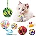AP ARTSPER 5 PCS Cat Ball Toys Colorful Woolen Yarn Balls Builtin Bell for Cats Furry Rattle Ball for Kitty and Kitten Training Indoor Play Pet Cat Interactive Chasing Chewing Molar Cotton Thread Ball Toys - Image 3