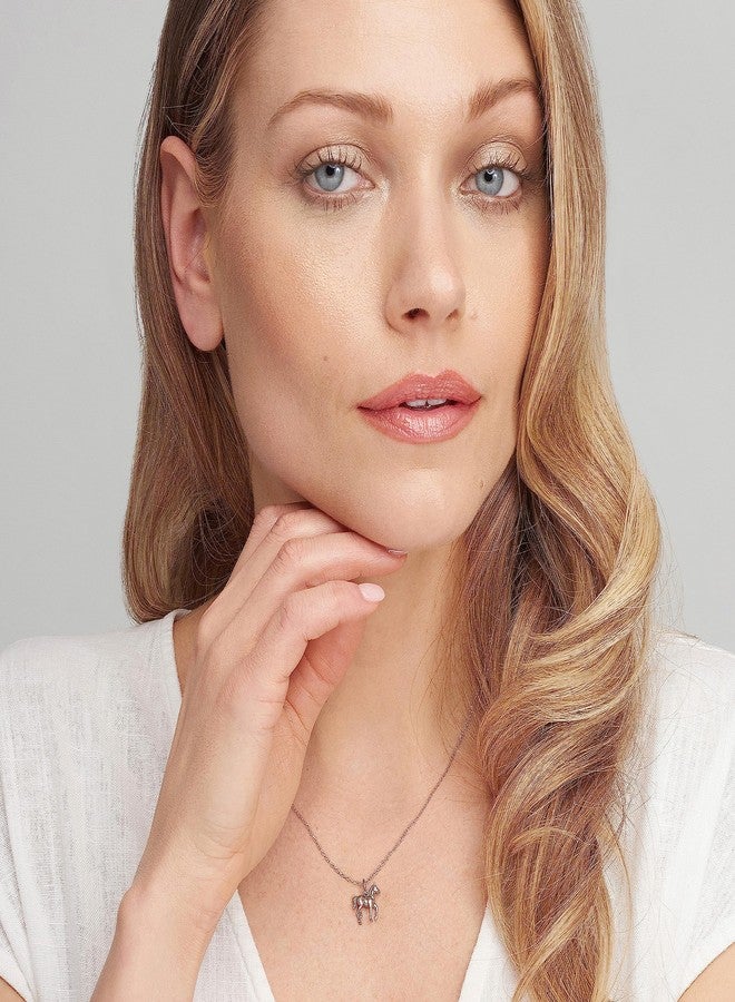 مورجان آند بايدج قلادة مورغان آند بيج من الفضة الإسترليني عيار 925 بتصميم حصان مؤكسد، قلادة أنيقة وخفيفة الوزن، هدية مثالية لها، سلسلة كابل بطول 18 بوصة - Image 4