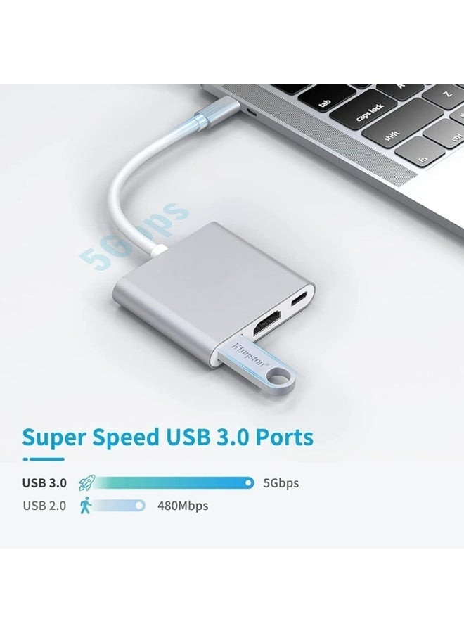 Apluynm Usb-C To Hdmi ( 4K ) Usb 3.0 And Female Type-C Adapter For Macbook And Chromebook - Image 2