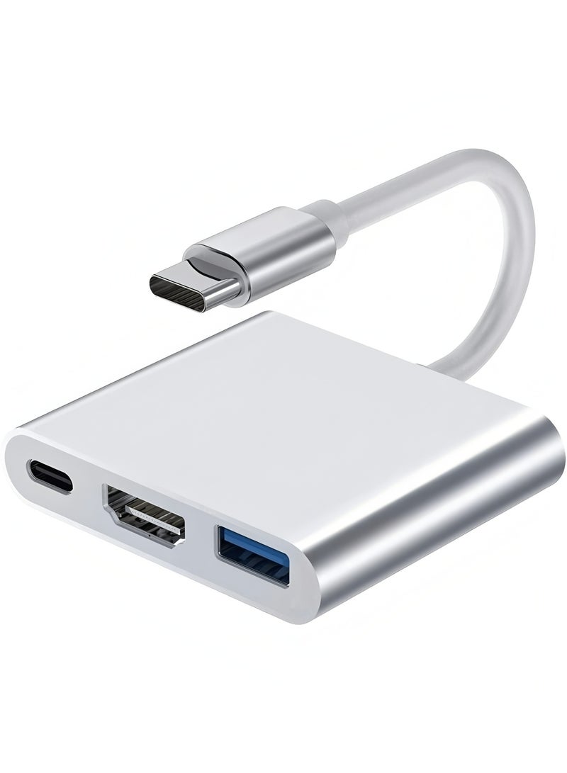 Apluynm Usb-C To Hdmi ( 4K ) Usb 3.0 And Female Type-C Adapter For Macbook And Chromebook - Image 1