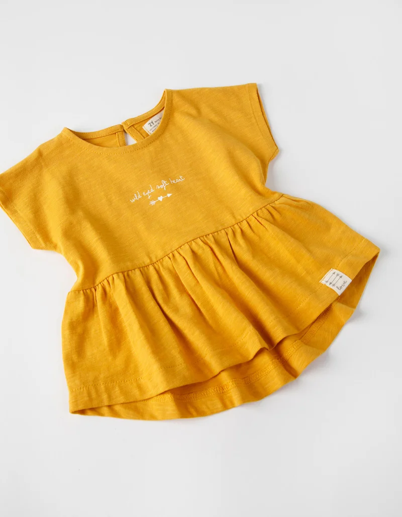 زيبي Jersey T-Shirt for Baby Girls 'Soft Heart', Yellow