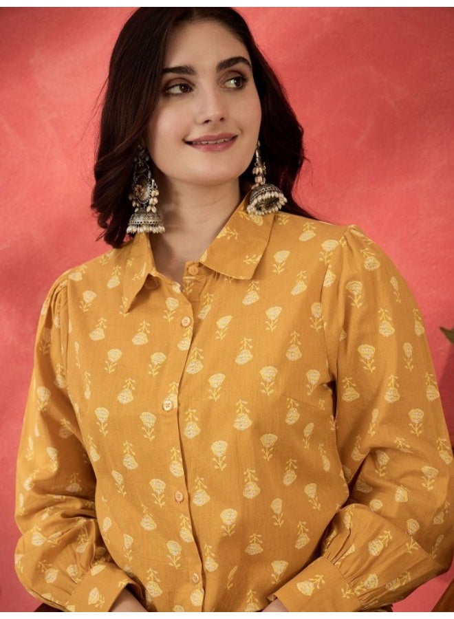 AKS Mustard Cotton Co Ord Set  - Image 2
