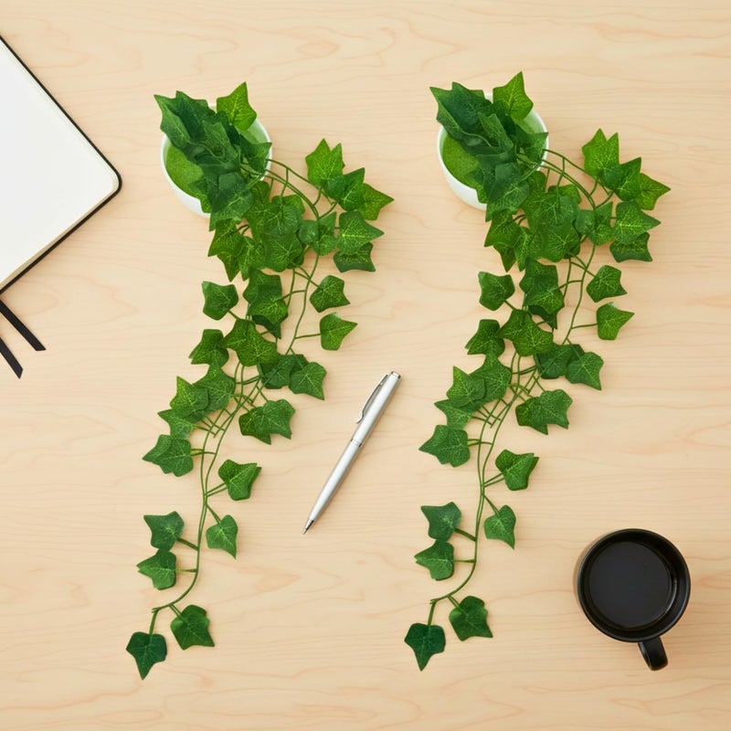 fancymart Artificial Vine Plant Falling with Pot : Pack of 2 (Natural Touch & Feel)| Home Décor with Small Size Pot |Small Faux Plants for Home Decor | Office Decor | Size 45 X 17 X 7 CM - Image 3