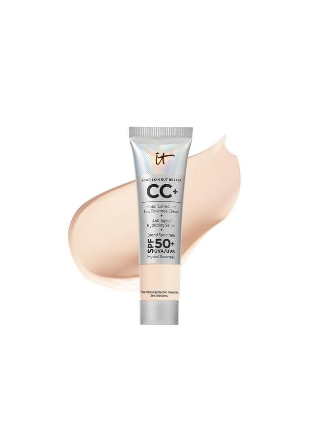 IT Cosmetics Your Skin But Better CC+ Cream Travel Size, Fair Light - Color Correcting Cream, Full-Coverage Foundation, Hydrating Serum & SPF 50+ Sunscreen - Natural Finish - 0.406 fl oz - Image 1