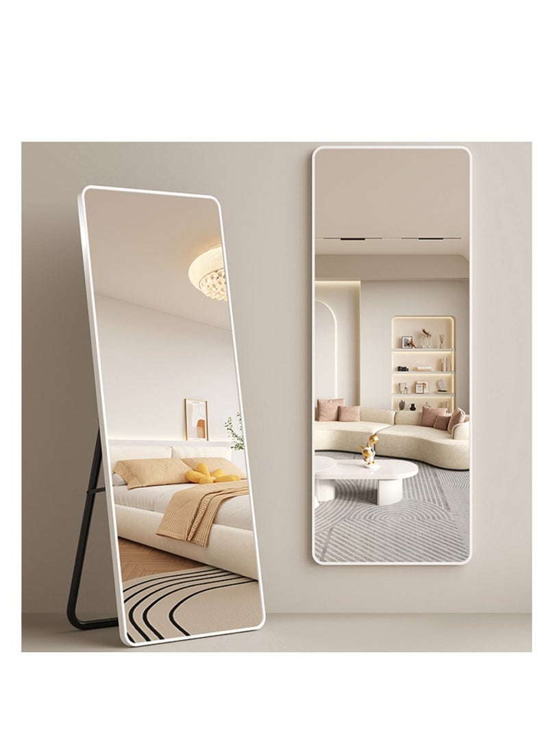 ماركة غير محددة White Full Length Mirror,  16.7" x 60"  Rounded Corner Floor Mirror Standing Hanging or Leaning Against Wall Dressing Room Mirror Full Length  - Image 1