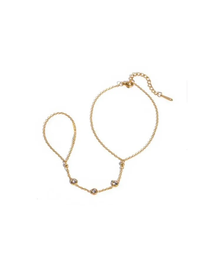 Hand Chain - Stones Stainless Steel Bracelet , Waterproof