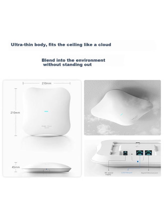 Ruijie Wifi 7 2.5g Wireless Ceiling Ap Rg-rap2271, Gigabit Dual-band 5100m, 160mhz Bandwidth, High-speed Wall-penetrating Enterprise-grade Wireless Access Point - Image 1