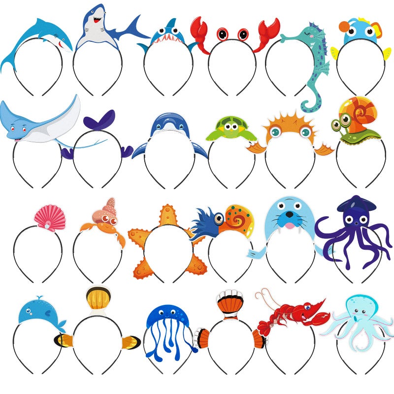 Yinder 24 Pieces Sea Animal Party Headband Under the Sea Party Decorations Ocean Themed Party Decorations Ocean Party Favors Felt Ocean Animal Headbands for Boys Girls Kids Adults Party Supplies - Image 3