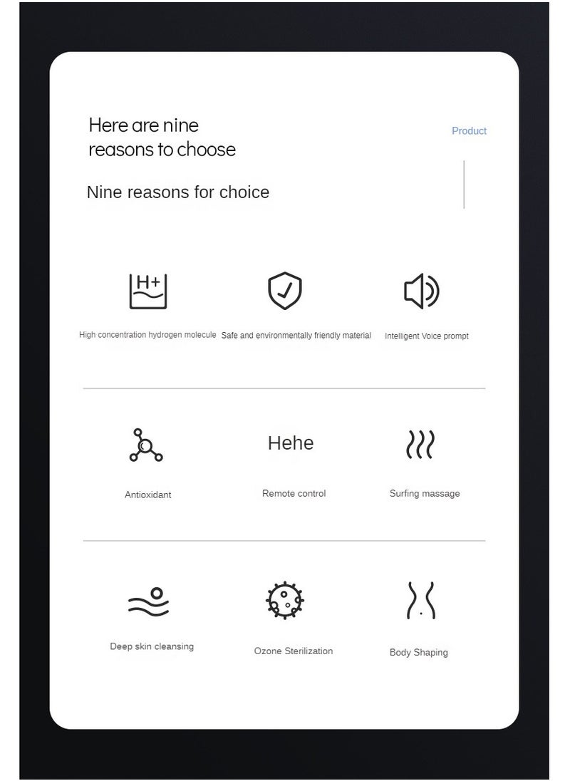 Hydrogen Molecule Technology UV Sterilization Hydrogen-rich Bathing Unit  Intelligent Voice Environmentally Durable Hydrogen-rich Skin Beauty Bathing Machine  Remote Control Antioxidant - pzsku/Z818E648B51F6B5D12DB8Z/45/_/1732256904/39714591-28a0-48a3-952f-c6fedab15e06