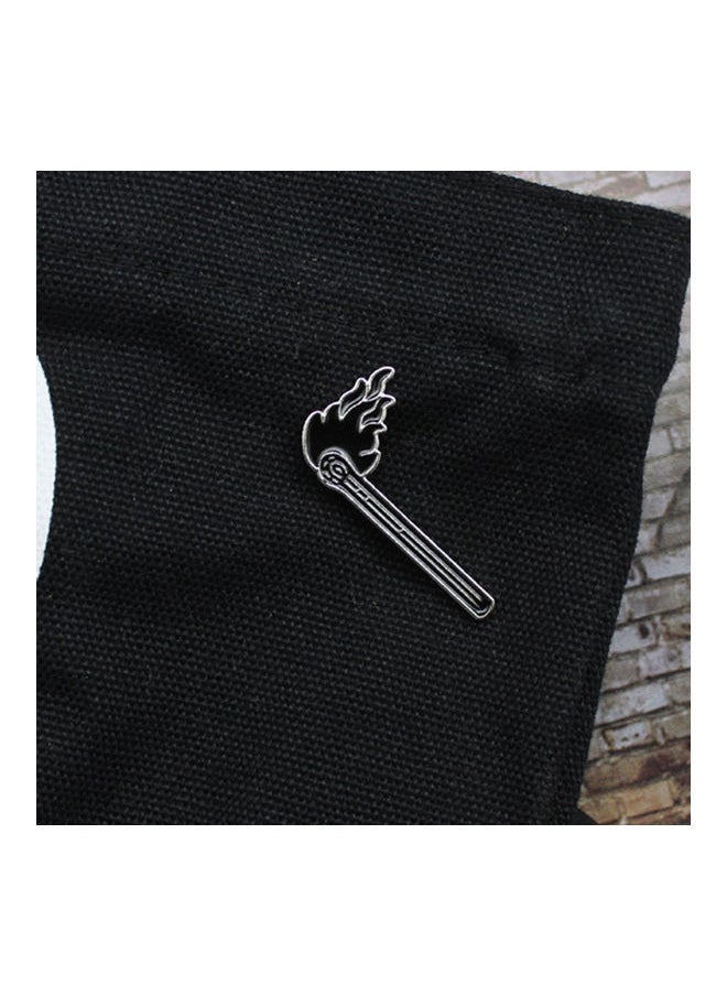 NIBEMINENT - Burning Match Shirt Collar Lapel Enamel Brooch Pin - Image 1