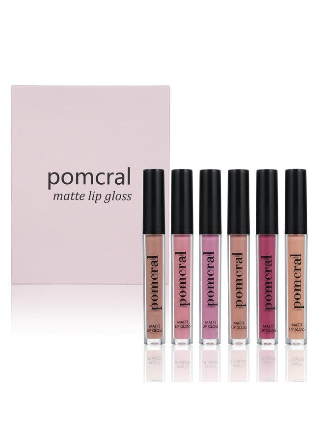 pomcral 6 Color Matte Lip gloss Sets Velvet Lip Glaze Moisturizing Waterproof Nude Lipgloss Tint Long Lasting Lipgloss Liquid Lipstick Kit - Image 2
