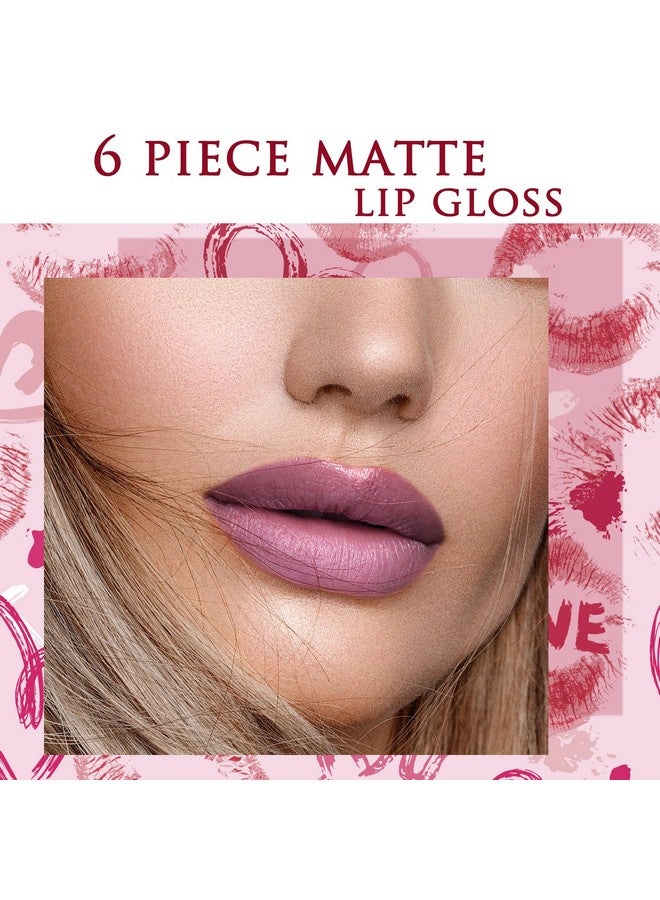 pomcral 6 Color Matte Lip gloss Sets Velvet Lip Glaze Moisturizing Waterproof Nude Lipgloss Tint Long Lasting Lipgloss Liquid Lipstick Kit - Image 3