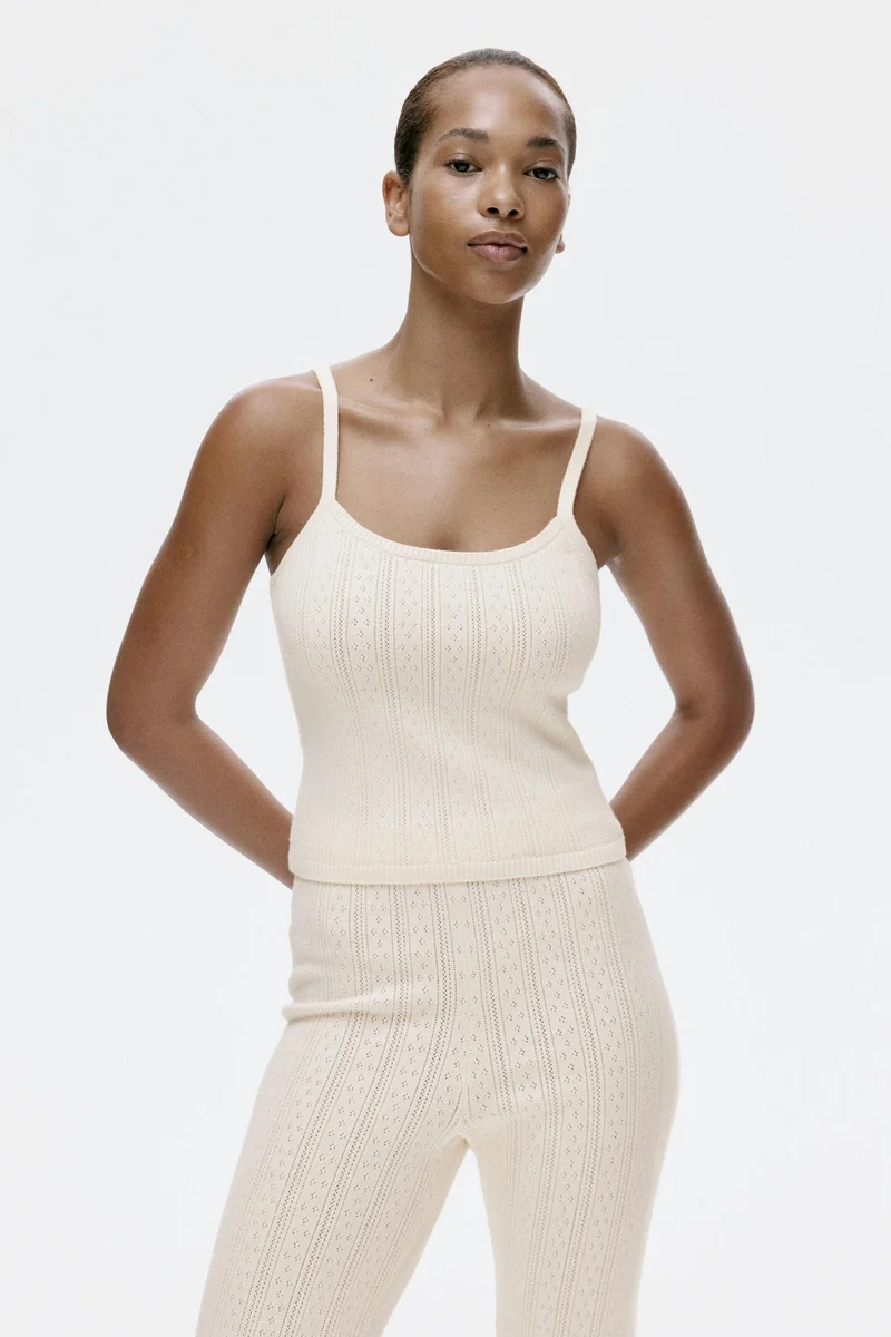 H&M Pointelle-knit strappy top