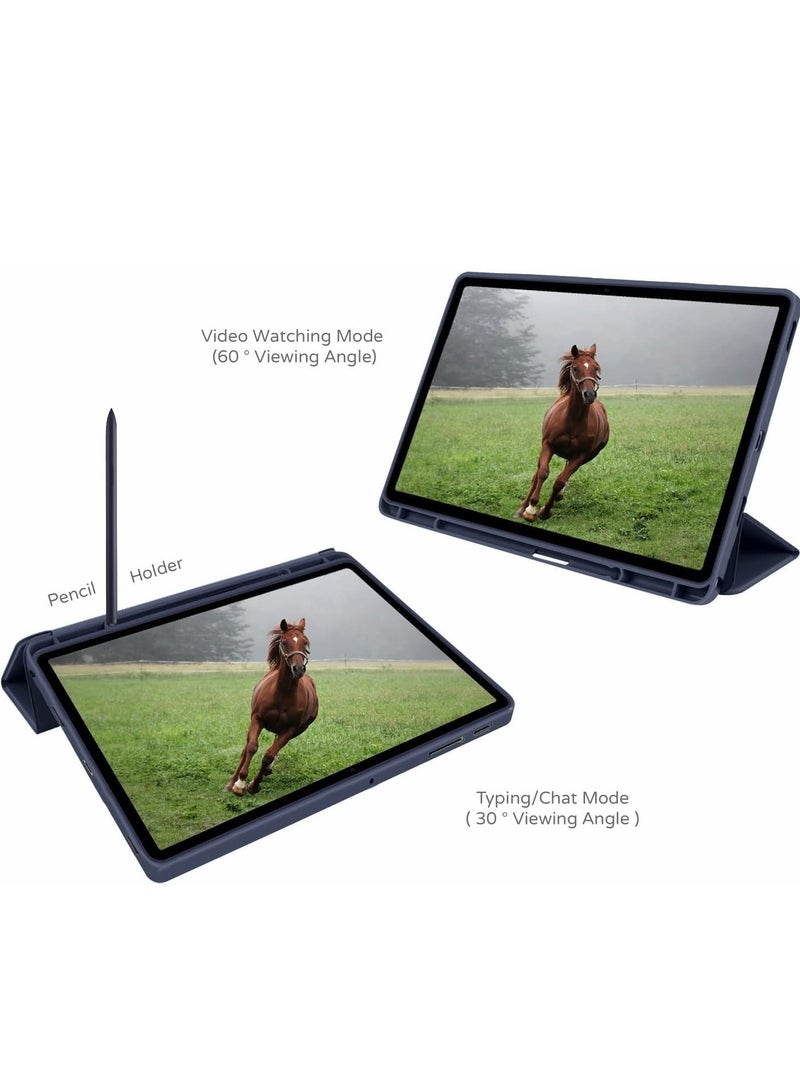 ميجوفاست غطاء حماية ذكي لجهاز سامسونج جالاكسي تاب A8 موديلات 10.5 بوصة [SM-X200/ SM-X205] حافظة واقية ثلاثية الطي من جلد البولي يوريثان الحراري باللون الأزرق - Image 2