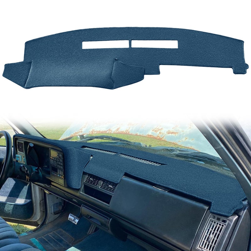 Yiz Dash Cover Mat Fit for Chevy Chevrolet SilveradoGMC Sierra C1500 C2500 C3500 K1500 K2500 K3500 Pickup Truck 19881994 199294 GMC YukonChevy Blazer Suburban Dashboard Pad Carpet 8894 BlueY25 - Image 2