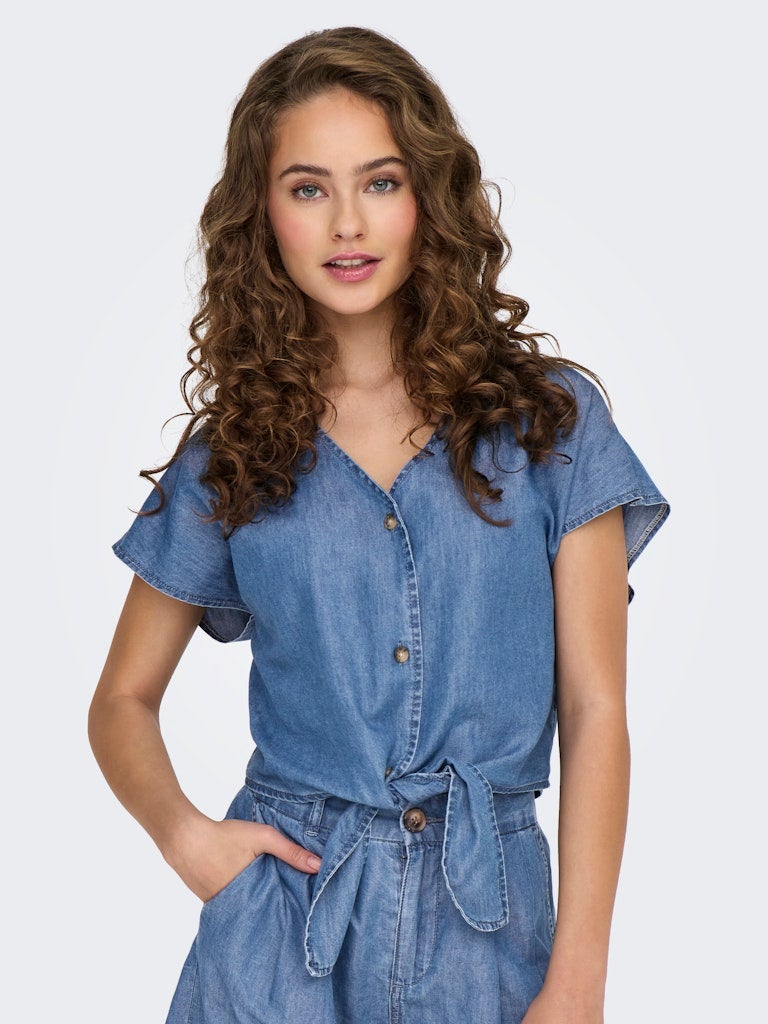 ONLY ONLBEA SIESTA SS KNOT DNM SHIRT BJ - Image 1