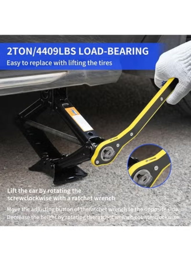 2-Ton Car Scissor Jack Kit – Tire Changing & Emergency Tool Set with Lug Wrench, Portable 15-Piece Car Lift Kit for Cars, Trucks & SUVs - Image 5