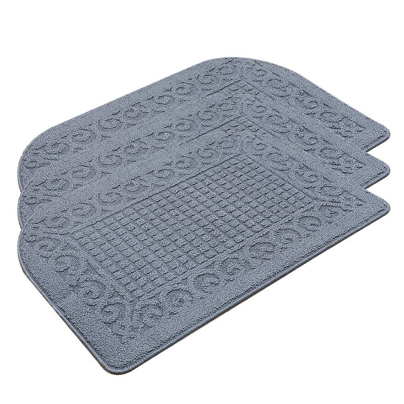COSY HOMEER COSY HOMEER 32X20 Inch Anti Fatigue Kitchen Rug Mats are Made of 100 Polypropylene Half Round Rug Cushion Specialized in Anti Slippery and Machine Washable Grey 3pcs