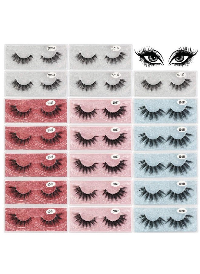 MAGEFY - 20 Pairs Eyelashes 4 Style Faux Mink Lashes Pack Natural Look To Dramatic Long False Eyelashes 16Mm20Mm Handmade Reusable Soft Fake Eyelashes With Glitter Portable Boxes - Image 1