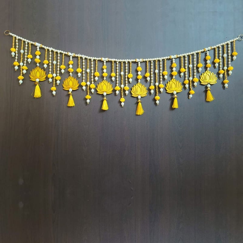 MYGIFTYSHOP MYGIFTYSHOP Handmade Door Hanging Toran Lotus Style Bandarwal TL06 Diwali New Year Inauguration Wedding Festival Home Decor Pooja 40 Inch X 8 Inch  - Image 1