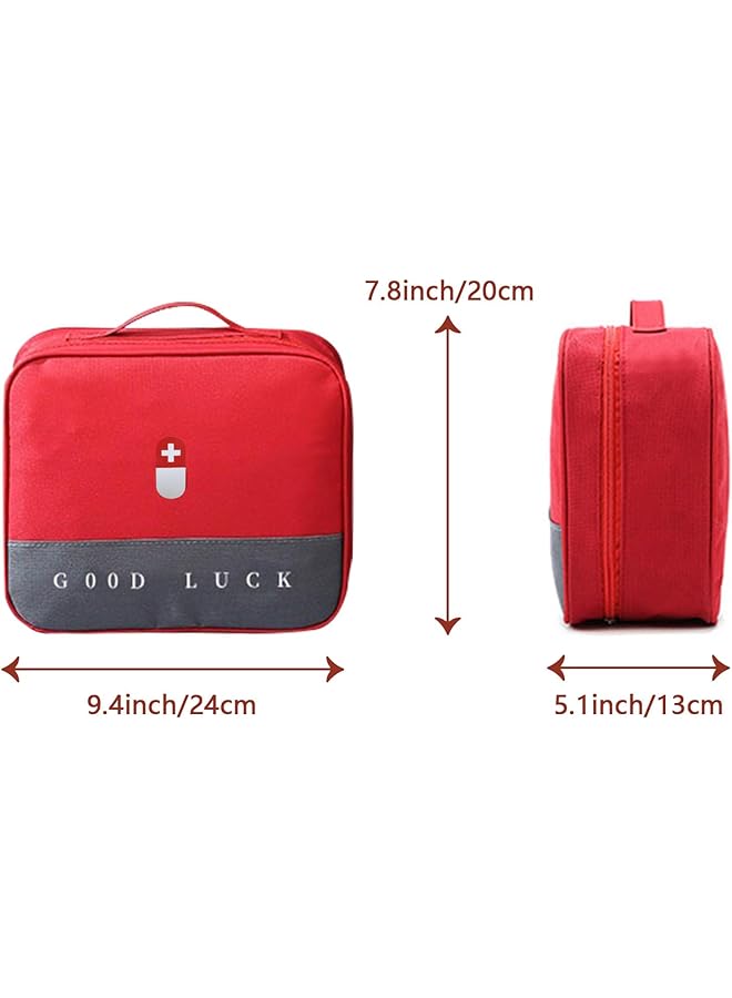 Wesoke First Aid Kit Bag Red Empty Medical Storage Bag Survival Medical Kit Portable Large Emergency Medical Supplies Pouch Bag for Home Outdoor Camping Hiking Travel - Image 2
