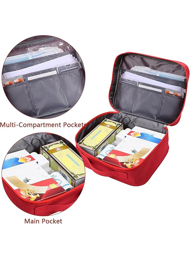 Wesoke First Aid Kit Bag Red Empty Medical Storage Bag Survival Medical Kit Portable Large Emergency Medical Supplies Pouch Bag for Home Outdoor Camping Hiking Travel - Image 5
