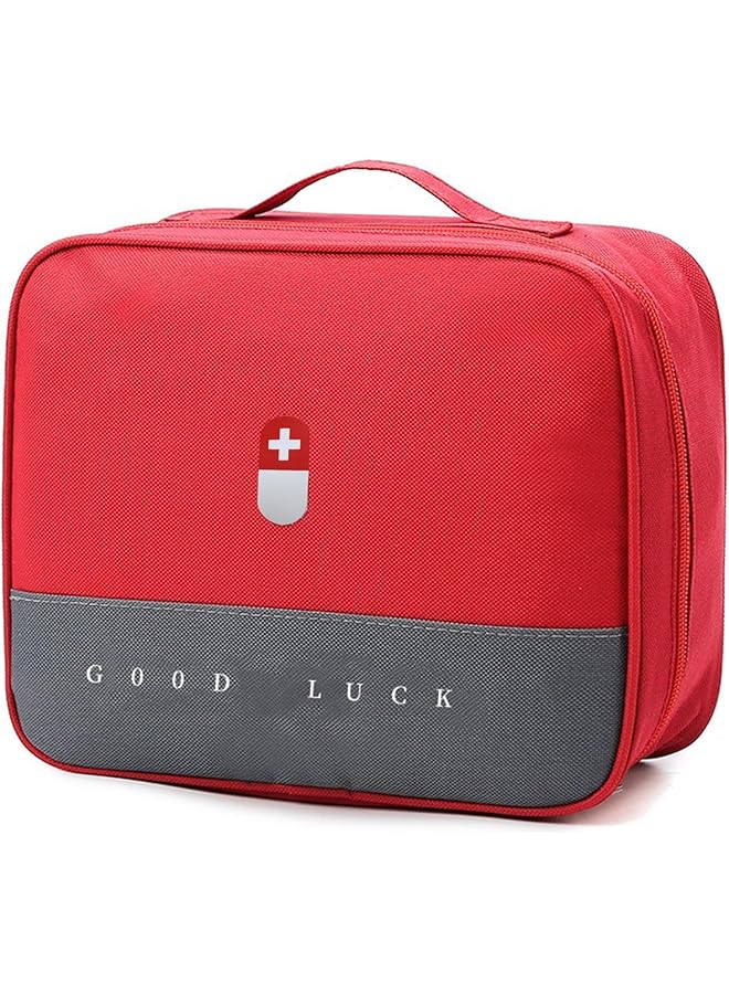 Wesoke First Aid Kit Bag Red Empty Medical Storage Bag Survival Medical Kit Portable Large Emergency Medical Supplies Pouch Bag for Home Outdoor Camping Hiking Travel - Image 1