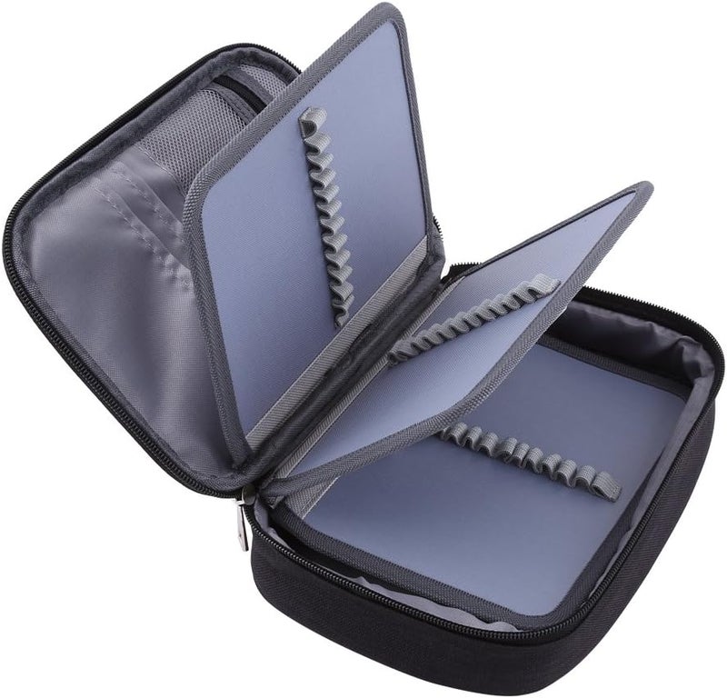 3 Layer Large Capacity Pencil Case 72 Slots Zipper Pen Holder Multi Functional Storage Pouch for Drawing Painting Art Supplies (Black) - Image 1