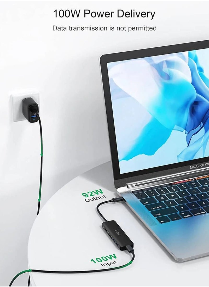 USB C Hub HDMI PD Adapter, Dockteck 6-in-1 Type C Hub with 4K 60Hz, 100W PD, SD & microSD Card Reader, 2 USB 3.0 Data 5Gbps, USB-C Adapter for for MacBook Air / Pro, Surface Pro 7 / 8, XPS and More