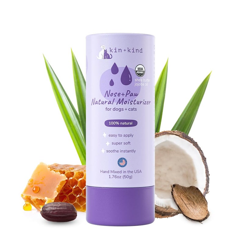 kin+kind Organic Dog and Cat Nose and Paw Balm Stick - 1.76oz Shea Butter - Dog Supplies - Image 1