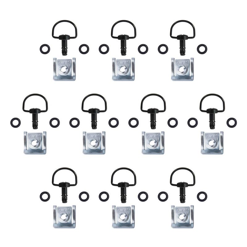 MOTO4U Motorcycle Quick Release Race Fasteners 1/4 Turn 17mm D-Ring Length Type C in Black Chrome (10 Pack) - Image 1