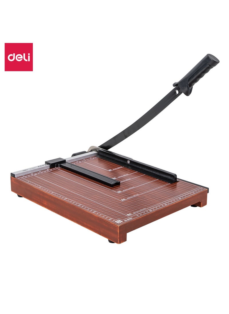Deli - Deli Paper Trimmer, Paper Cutter with Wood Base, 380mmX300mm (E8003) - Image 1