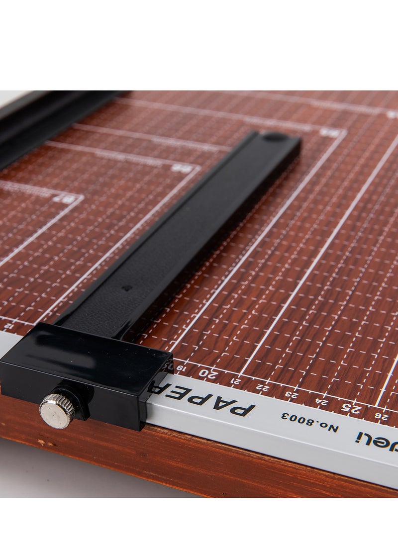 Deli - Deli Paper Trimmer, Paper Cutter with Wood Base, 380mmX300mm (E8003) - Image 1