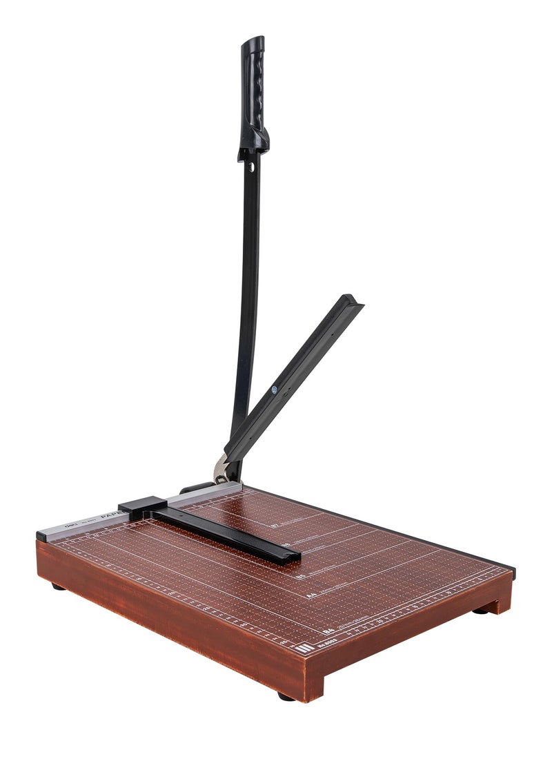 Deli - Deli Paper Trimmer, Paper Cutter with Wood Base, 380mmX300mm (E8003) - Image 1