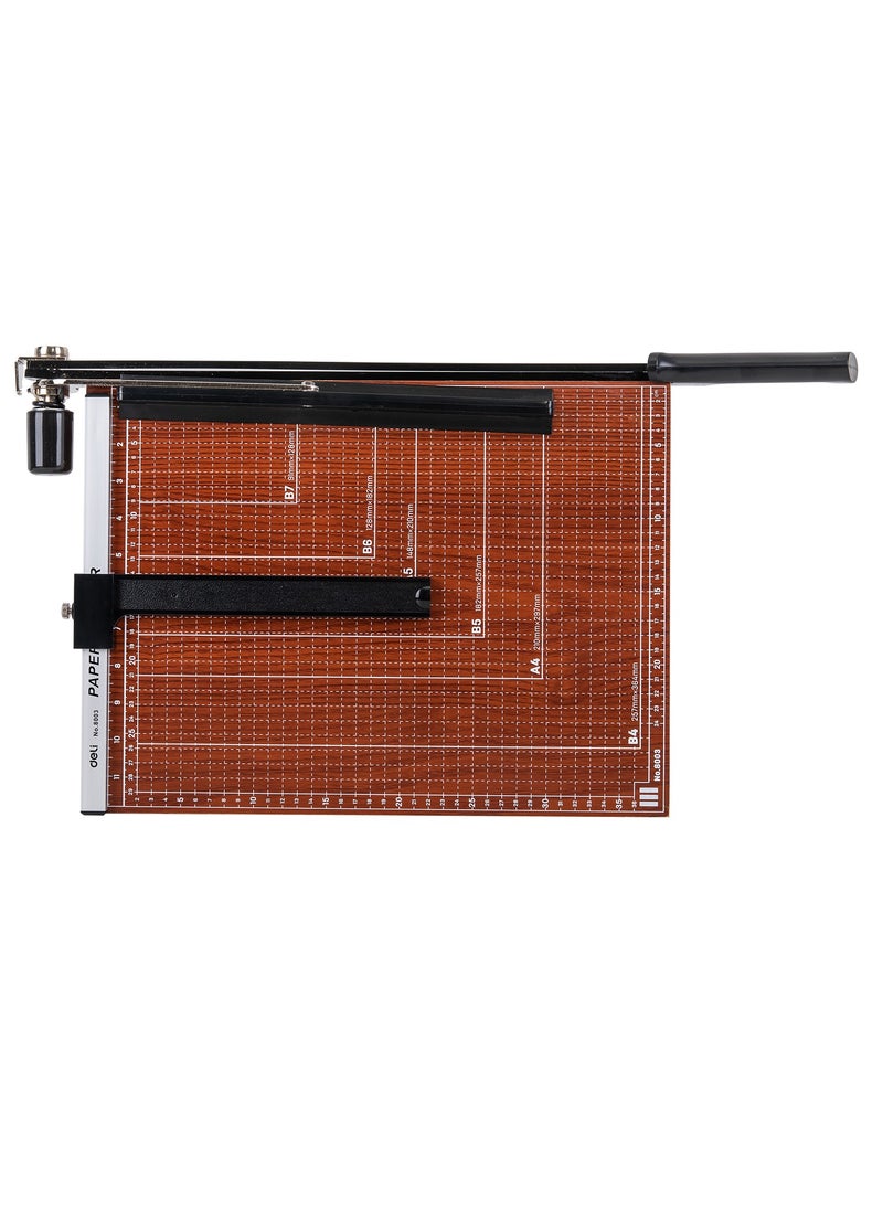 Deli - Deli Paper Trimmer, Paper Cutter with Wood Base, 380mmX300mm (E8003) - Image 1