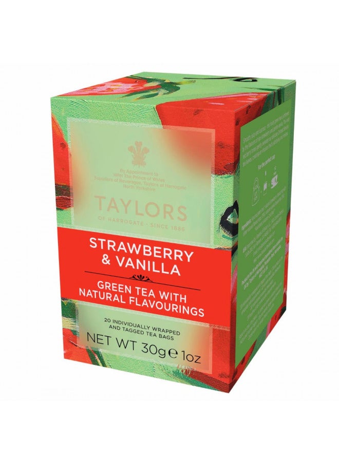 Taylors Of Harrogate Taylors of Harrogate Strawberry & Vanilla Green Tea, 20 Count (Pack of 1)  - Image 1