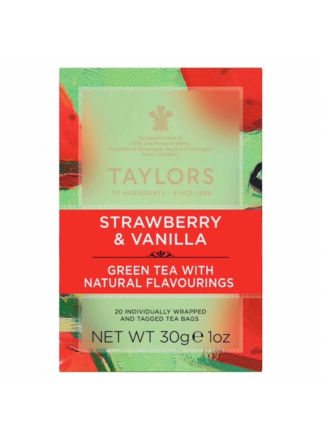 Taylors Of Harrogate Taylors of Harrogate Strawberry & Vanilla Green Tea, 20 Count (Pack of 1)  - Image 2
