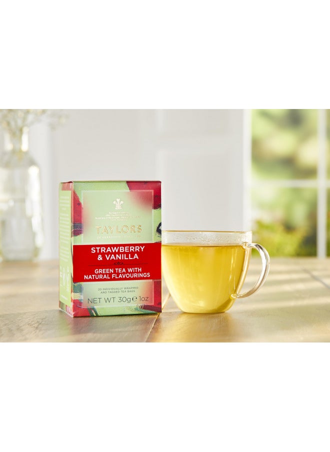 Taylors Of Harrogate Taylors of Harrogate Strawberry & Vanilla Green Tea, 20 Count (Pack of 1)  - Image 3