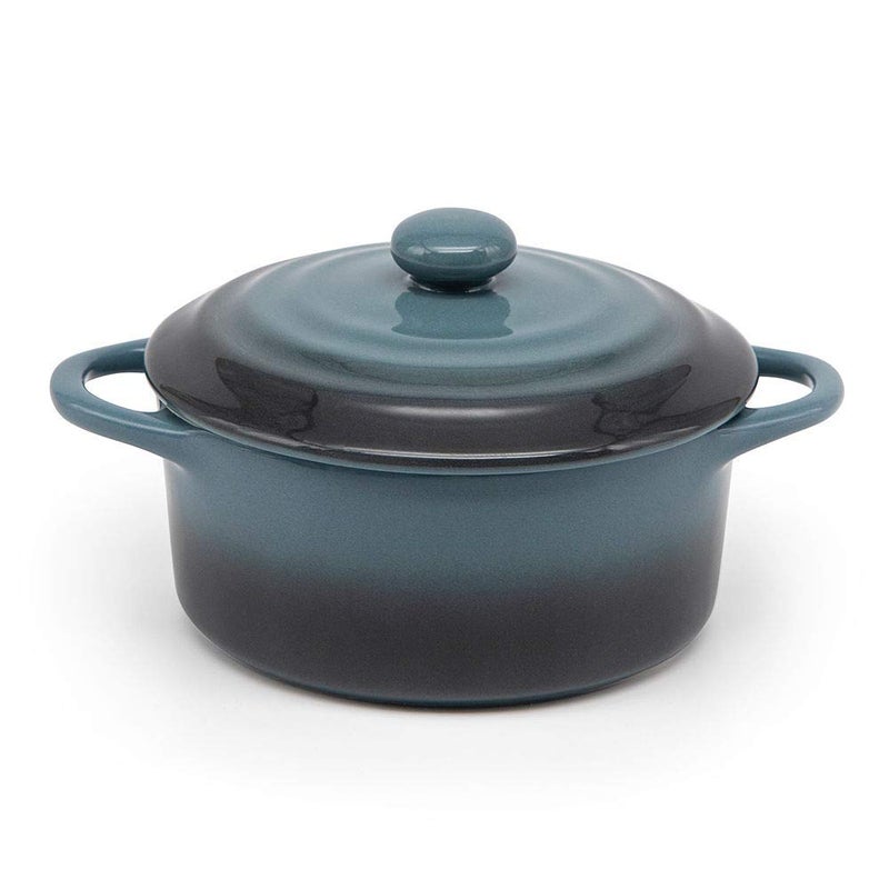 Kook Ceramic Mini Cocotte Set, Small Casserole Dishes with Lids and Handles, Individual Baking Ramekins, Oven, Microwave & Dishwasher Safe, Stoneware, 12 oz, Set of 4 (Stone Ombre) - Image 3