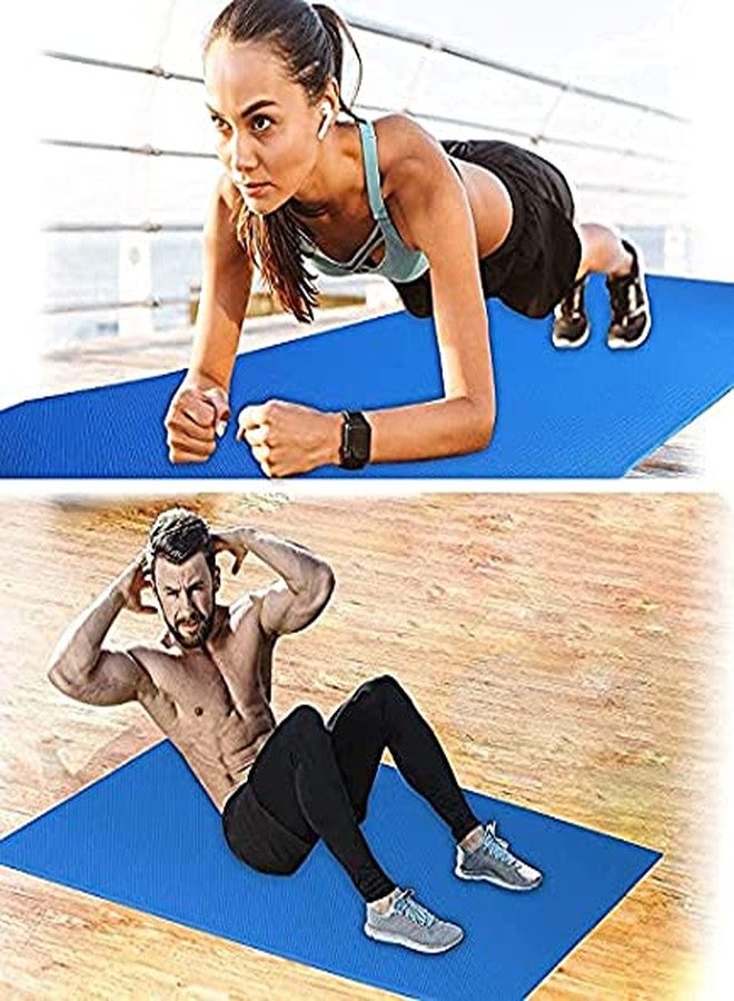 SEASPIRIT Yoga Mat Anti Skid EVA Yoga mat with Bag for Gym Workout and Flooring Exercise Long Size Yoga Mat for Men and Women (Blue Color 4 mm) - Image 2
