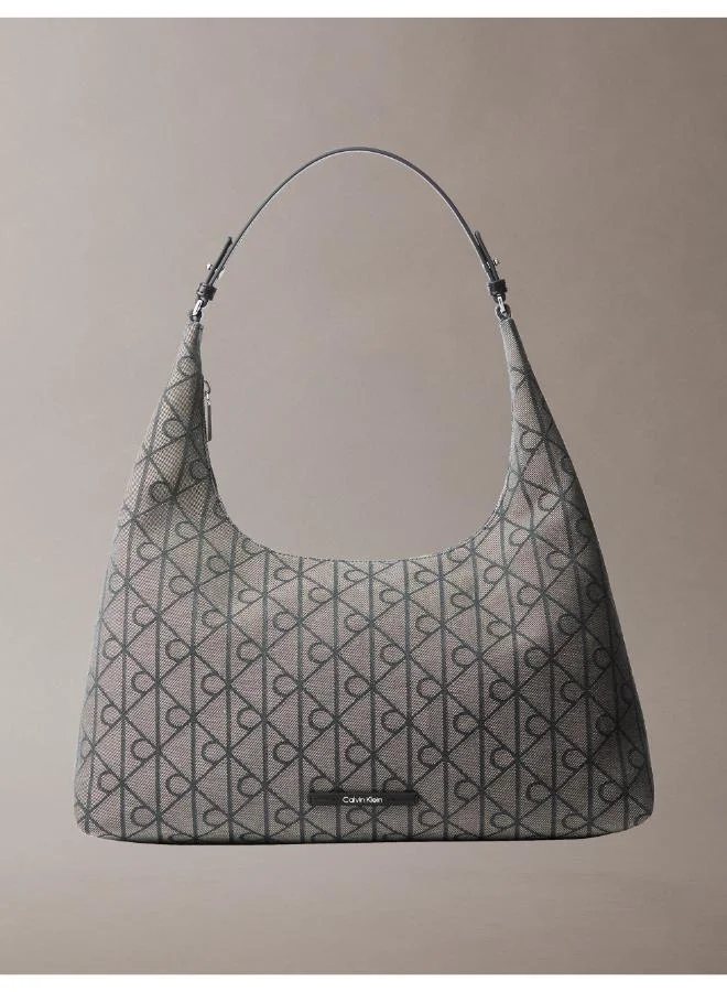 Emblem Jacquard Hobo Bag