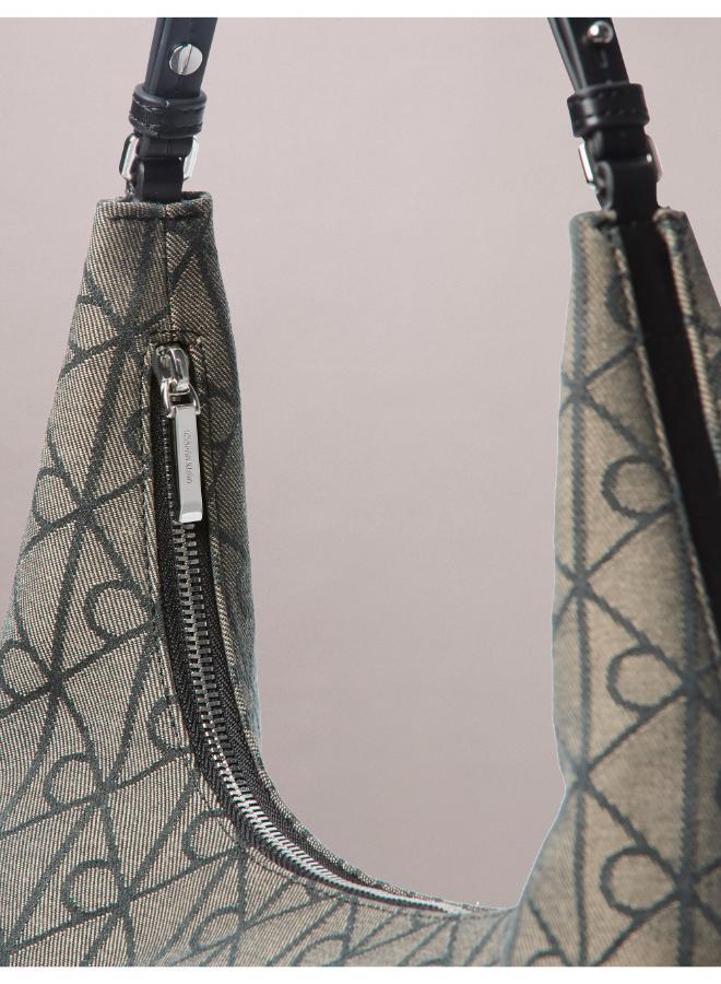 CALVIN KLEIN Emblem Jacquard Hobo Bag - Image 3