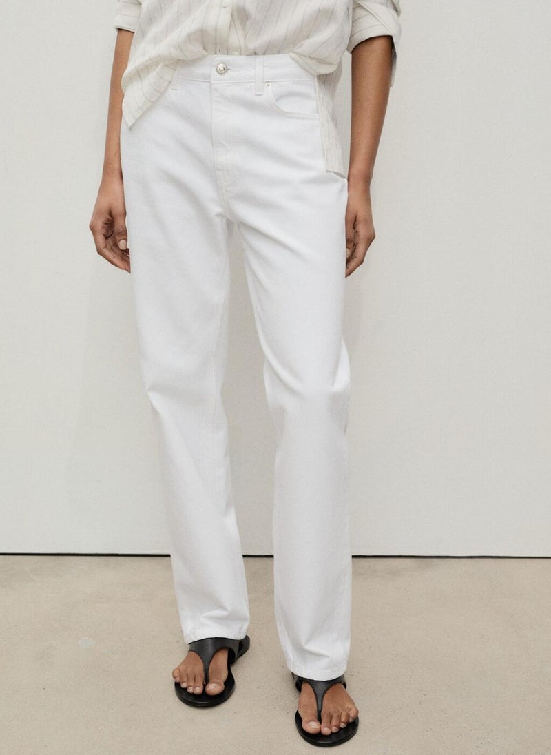 MANGO Mid-Rise Straight Jeans  - Image 1