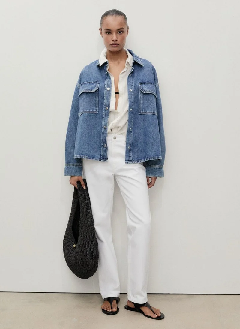MANGO Mid-Rise Straight Jeans
