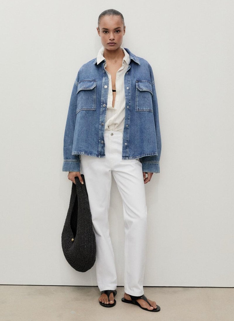 MANGO Mid-Rise Straight Jeans  - Image 4